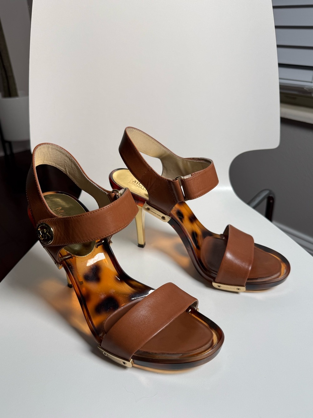 Michael Kors Leather Lani Heel Sandals Women’s Size 8.5
